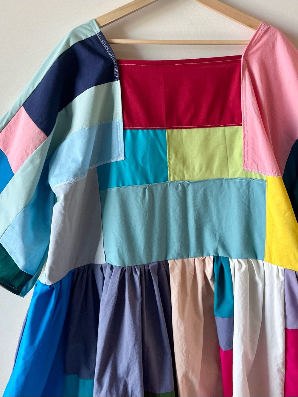 Handmade Quilted Patchwork Colorblock Dress SKU 05034 - Picture 14 of 16